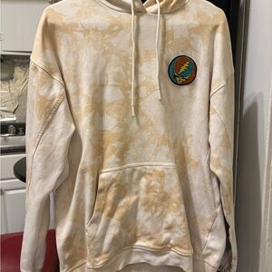 Grateful Dead Men's Tie-Dye Cream Hoodie